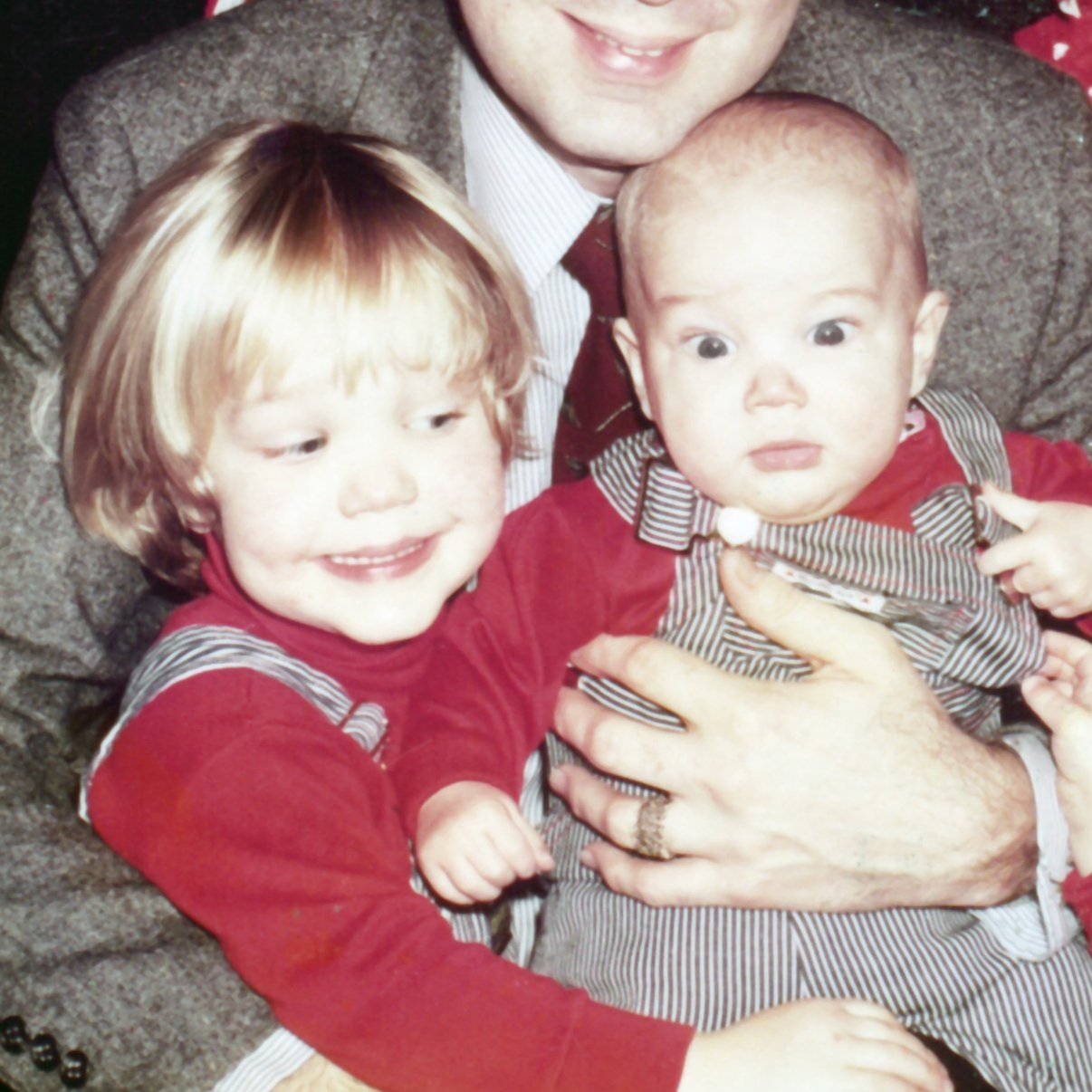 Photo of Stevie and Tom as babies